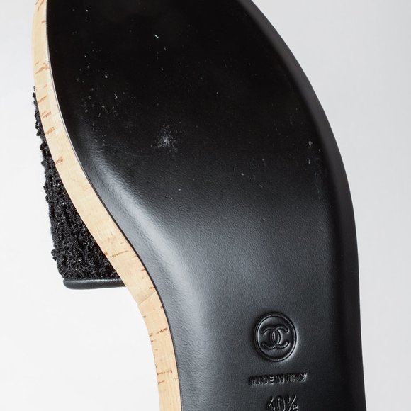 Chanel 21C Tweed Chain Letter Slides - Picture 6 of 12